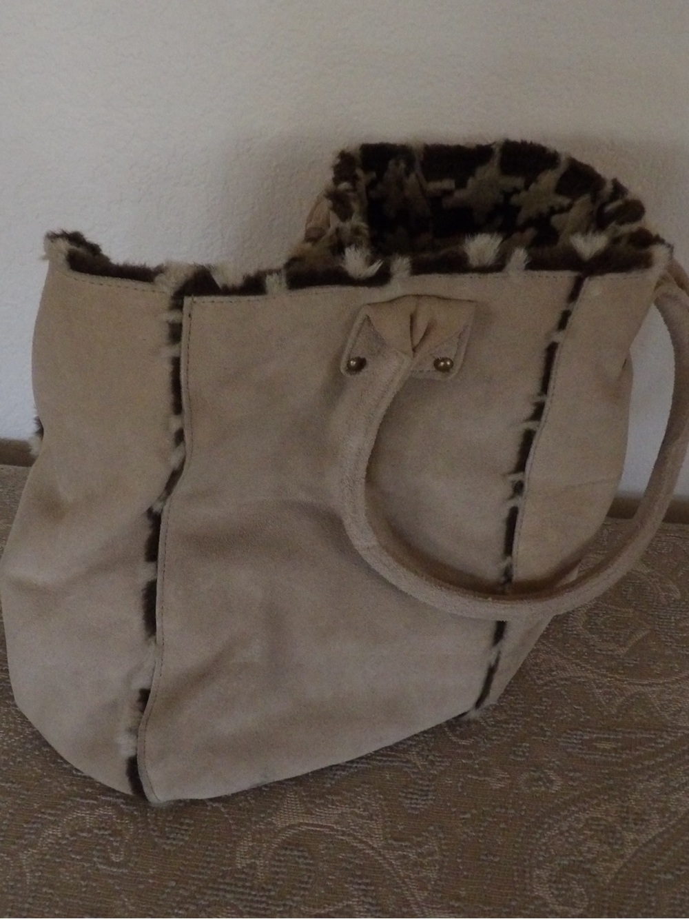 GAP Faux Shearling Tote Bag